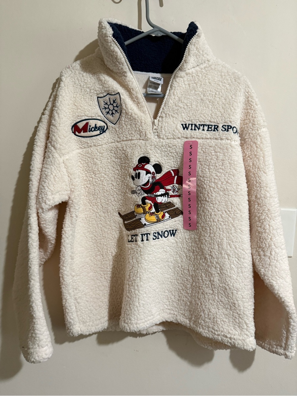 Mickey Mouse Cream Sherpa Pullover Jacket